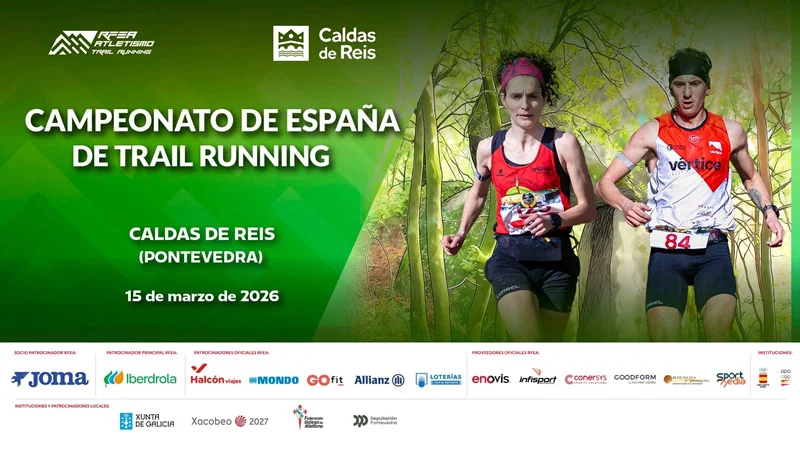 Cartel Campeonato de España Trail Running Sub23, Absoluto y Máster Caldas de Reis 2026