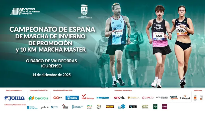 Cartel Campeonato de España Marcha Invierno Promoción y Máster O Barco de Valdeorras 2025