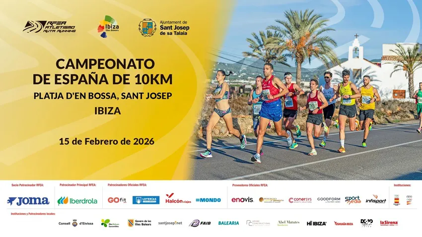 Cartel Campeonato de España 10km. en Ruta Ibiza 2026
