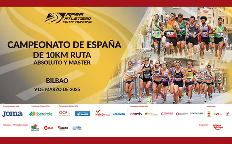 Cartel Campeonato de España 10km. Ruta Absoluto y Máster Bilbao 2025